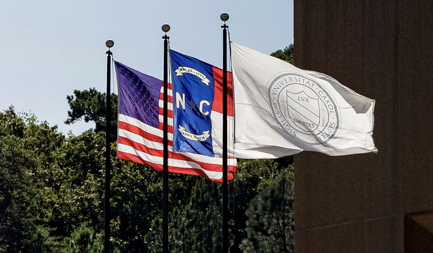 A trio of flags
